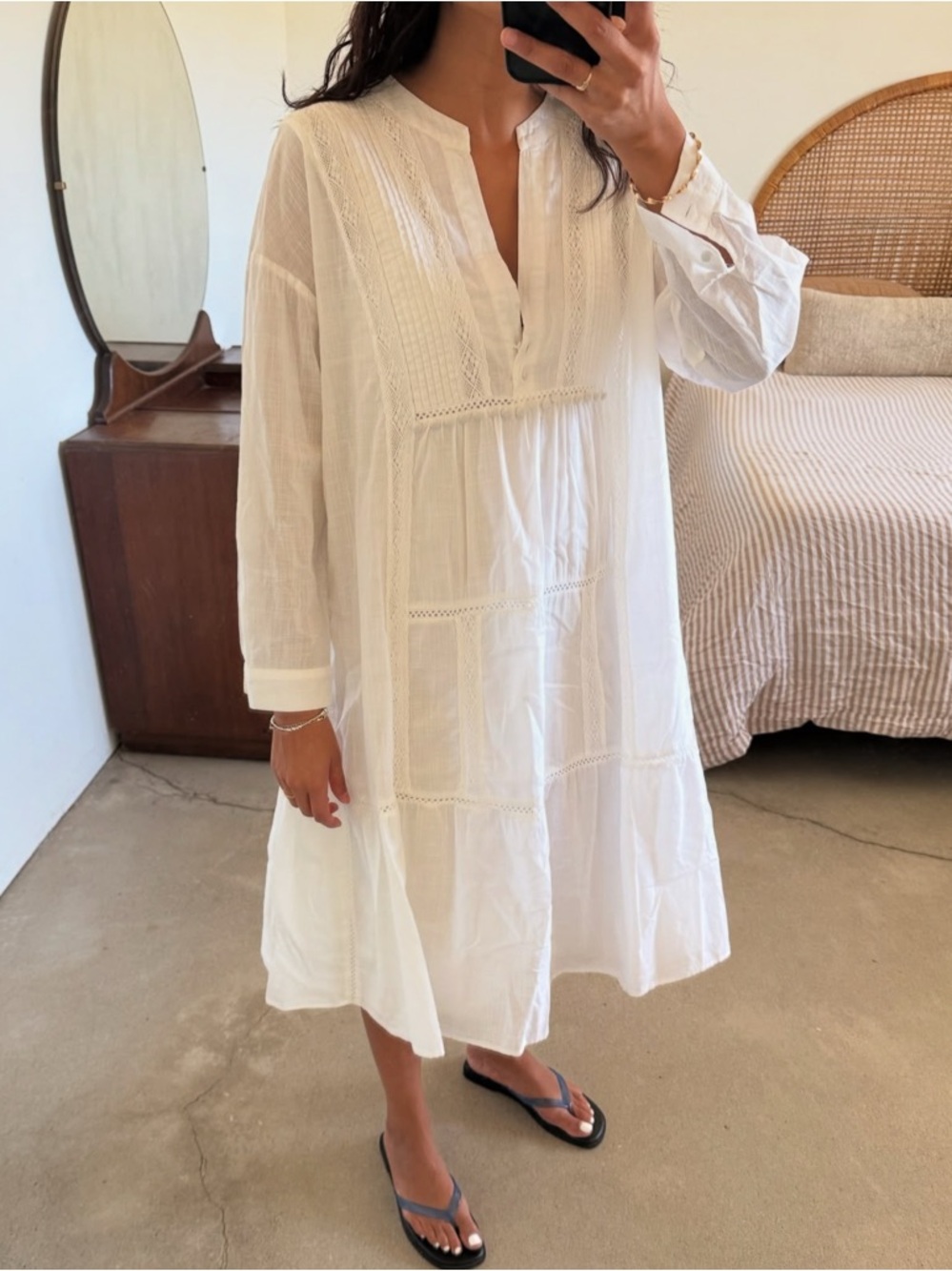Zara White Cotton Dress